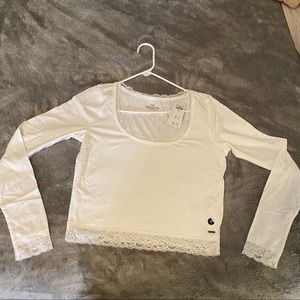 White Hollister Baby Tee